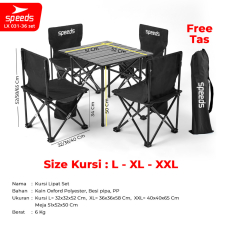 Meja Kurs Lipat Set Free Meja Lipat Kursi Lipat Outdoor Indoor Tas Folding Table Chair Portable Meja Camping Piknik