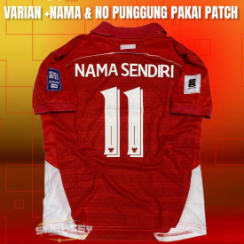 Jersey merah costum nama