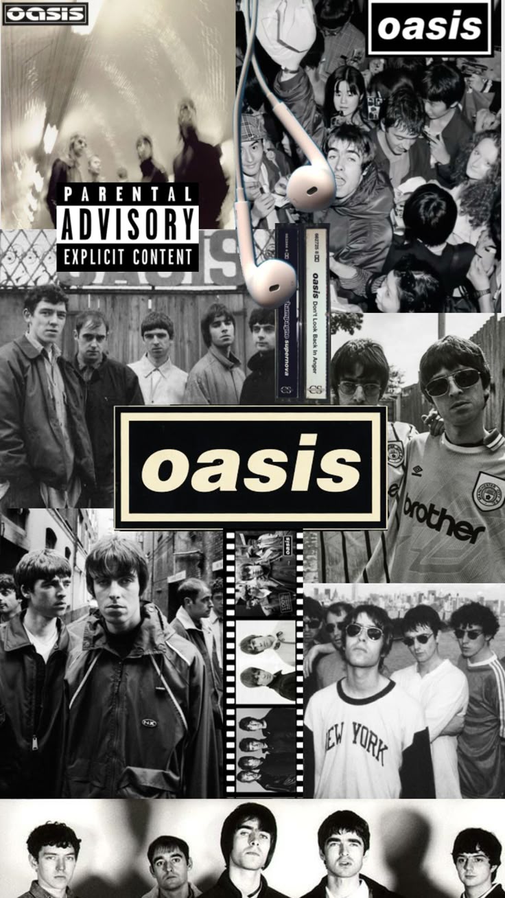 Wallpaper Black White Oasis band hight quality mobile phone