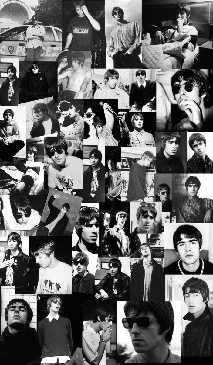 Wallpaper 90s liam Gallagher black white