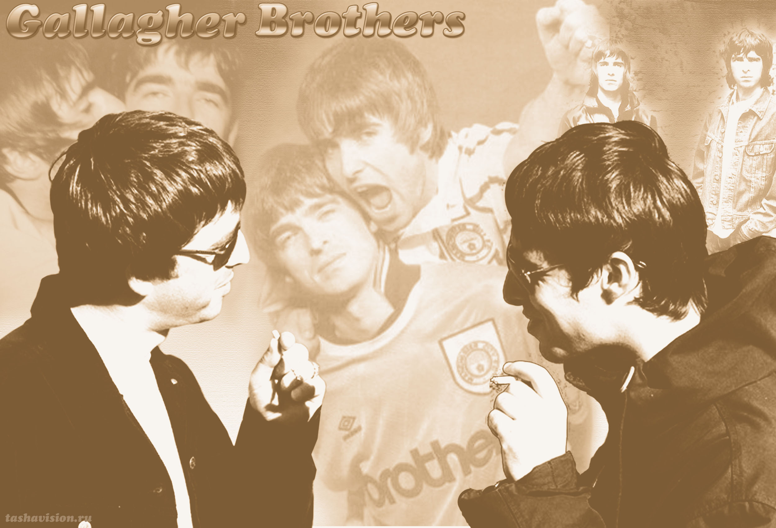 Wallpaper Oasis Band Gallagher Brother Band England
