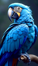 Bird macaw blue generatd AI teknologi